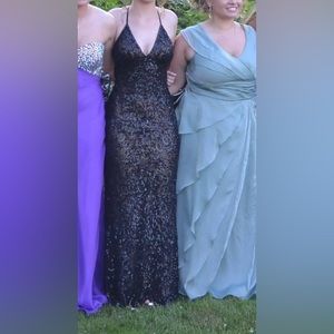 Black Beaded Prom Dress